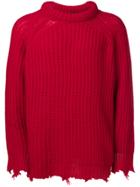 R13 Ripped Knit Sweater - Red