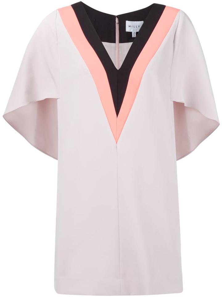 Milly Deep V-neck Dress, Women's, Size: 2, Pink/purple, Polyester/spandex/elastane