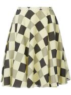 Nina Ricci Geometric Print Circle Skirt - Yellow & Orange
