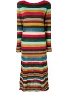 Phisique Du Role Striped Midi Sweater Dress - Red