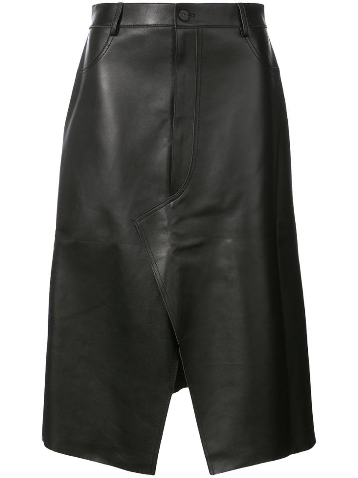 Dion Lee Shadow Stitch Leather Skirt - Black