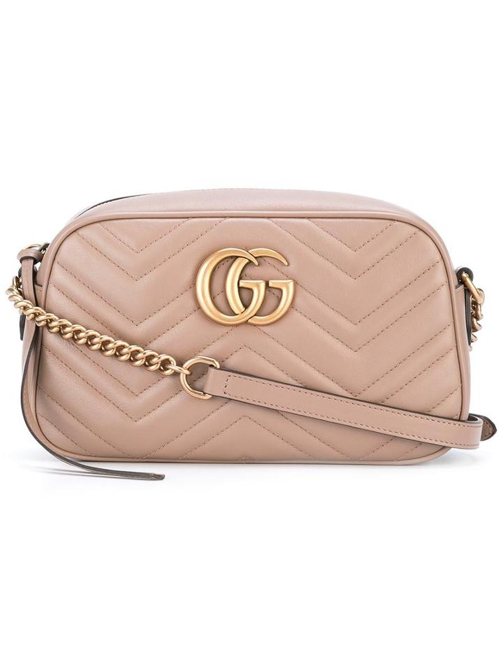 Gucci Gg Marmont Shoulder Bag, Brown, Calf Leather