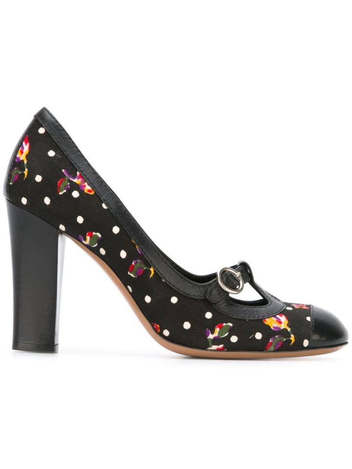 Moschino Vintage Floral Polka Dot Pumps - Black