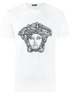 Versace Threaded Sequin 'medusa Head' T-shirt, Men's, Size: Medium, White, Cotton