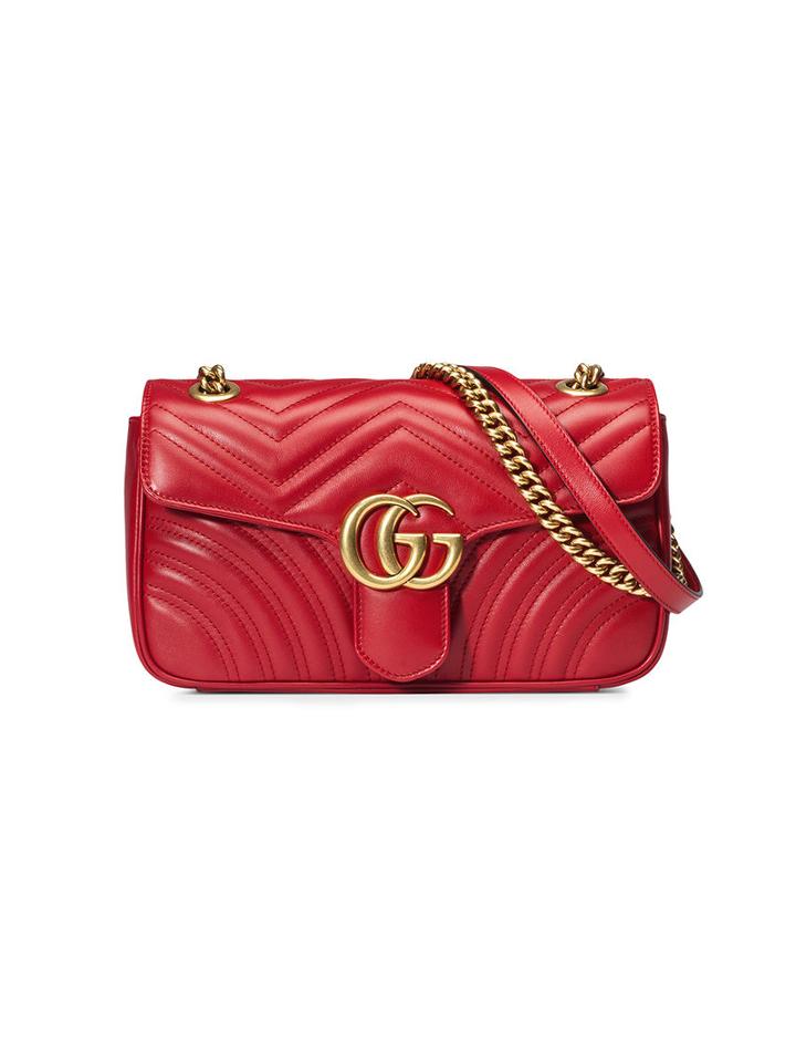 Gucci - Gg Marmont Matelassé Shoulder Bag - Women - Leather/metal/microfibre - One Size, Red, Leather/metal/microfibre