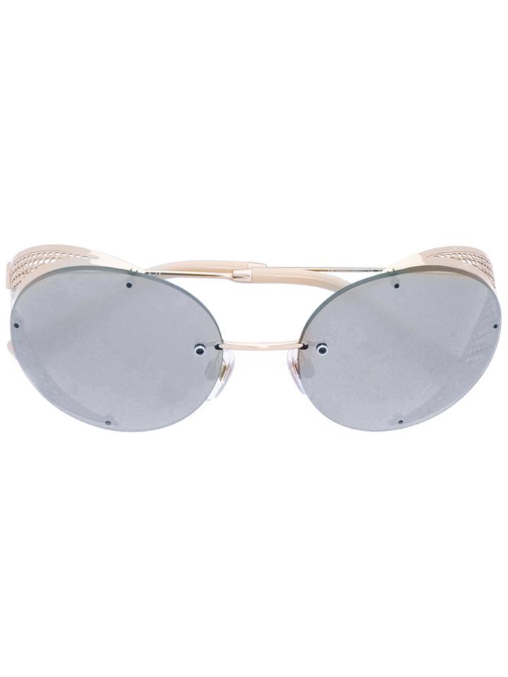 Valentino Eyewear Valentino Garavani Oval Frame Sunglasses - Metallic