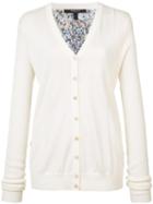 Derek Lam - Printed Back Buttoned Cardigan - Women - Silk/cashmere - L, White, Silk/cashmere