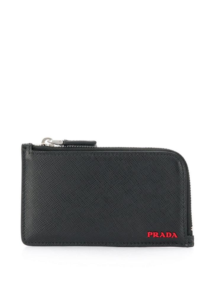Prada Contrast Stripe Wallet - Black