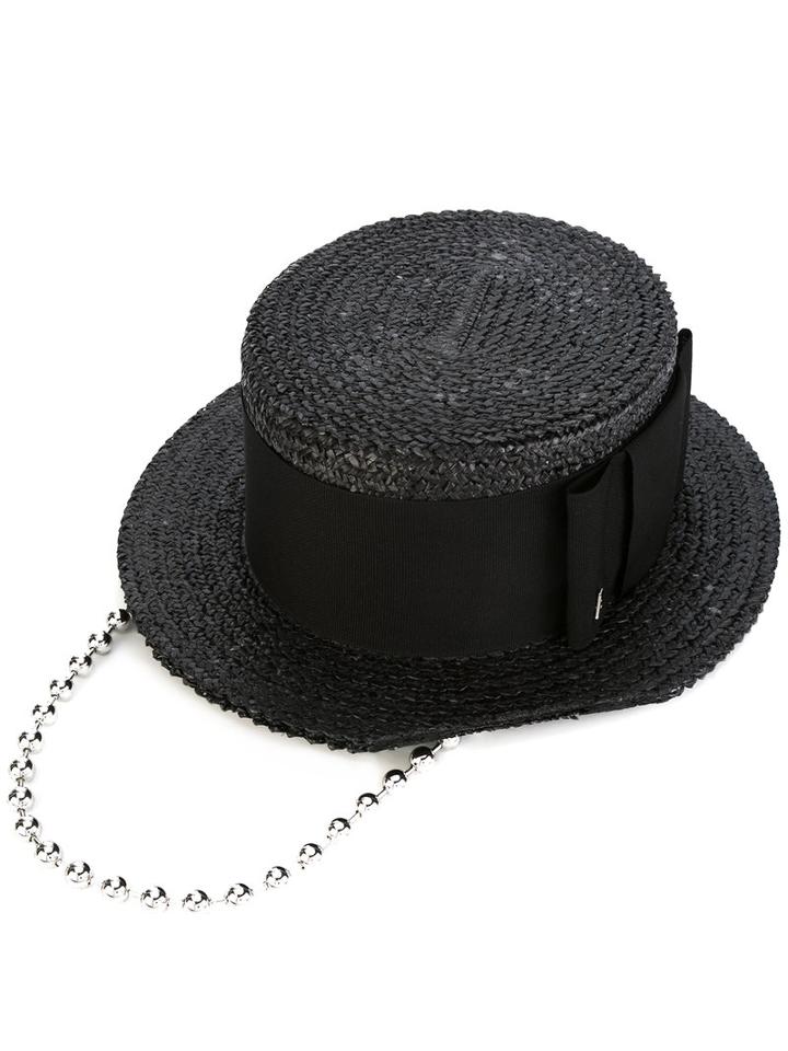 Alyx - Straw Hat - Women - Leather/polyester/cupro/straw - 57, Women's, Black, Leather/polyester/cupro/straw