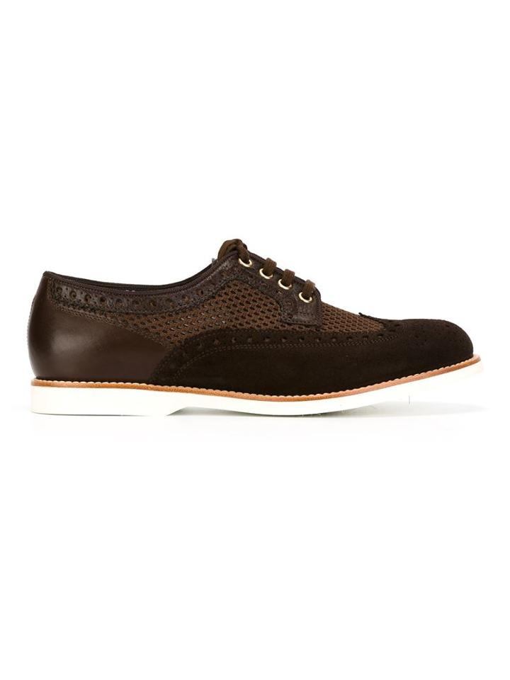 Santoni Mesh Panel Brogues