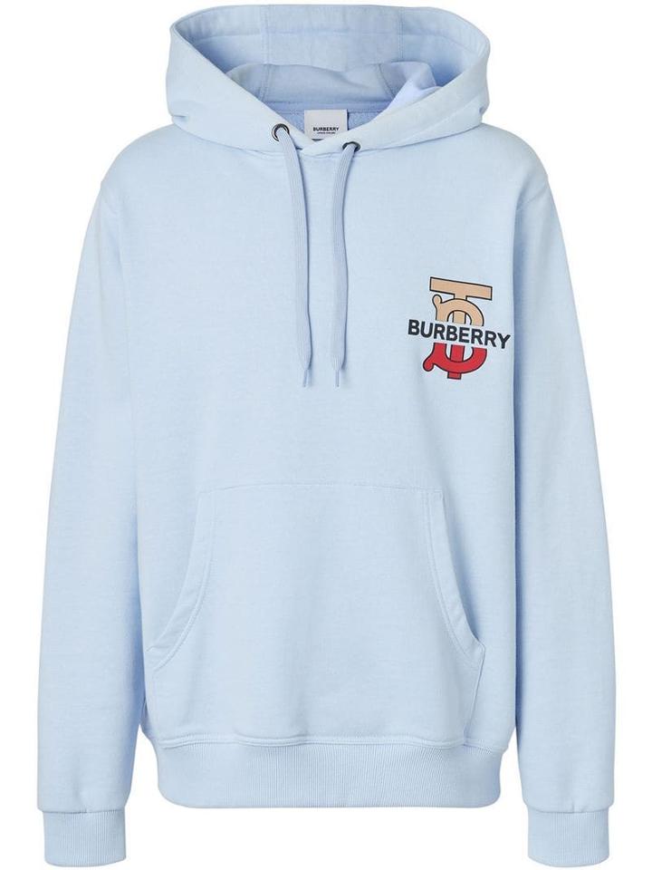 Burberry Monogram Motif Hooded Sweatshirt - Blue