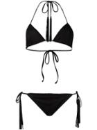 Missoni Embossed Zig Zag Bikini, Women's, Size: 40, Black, Elastodiene/nylon/rayon