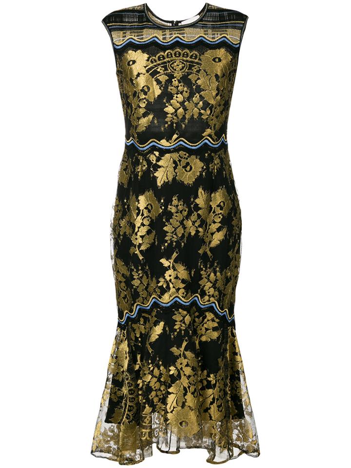 Peter Pilotto Embroidered Mesh Dress - Black