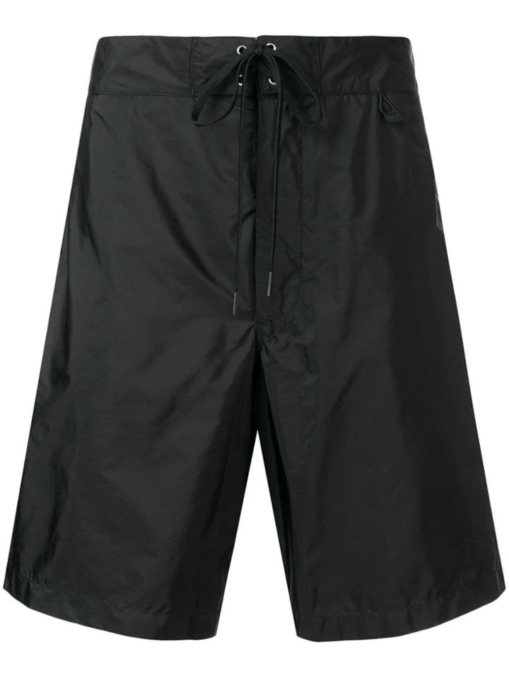 Prada Logo Patch Swimming Trunks - Black