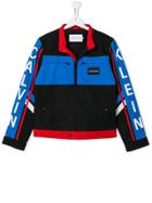 Calvin Klein Kids Logo Print Racer Jacket - Black