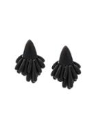 Monies Wood Tassel Clip On Earrings, Women's, Black