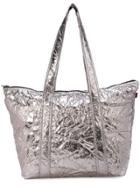 Sies Marjan Vada Laminated Crinkle Tote - Silver