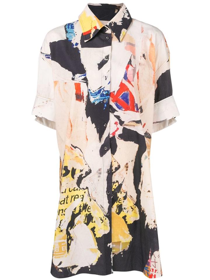 Marques'almeida Poster Print Long Shirt - White