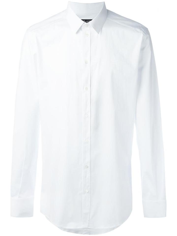 Dolce & Gabbana Classic Shirt, Size: 40, White, Cotton/spandex/elastane