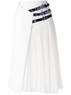 Lanvin - Belted Wrap Skirt - Women - Calf Leather/patent Leather/polyester/zamak - 36, White, Calf Leather/patent Leather/polyester/zamak