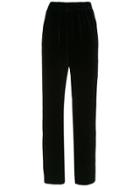 Sissa Silk-blend Straight-fit Trousers - Black