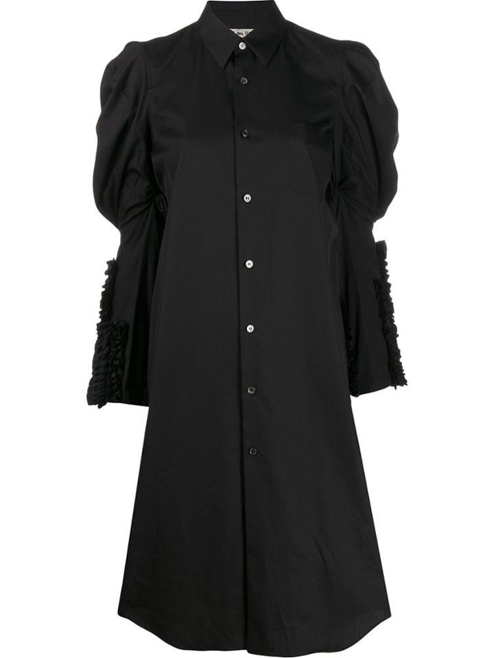 Comme Des Garçons Puffed-shoulder Shirt Dress - Black