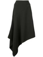 Josie Natori Asymmetric Crepe Skirt - Black