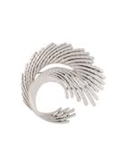 Trifari Vintage 1960s Abstract Feather Brooch - Silver