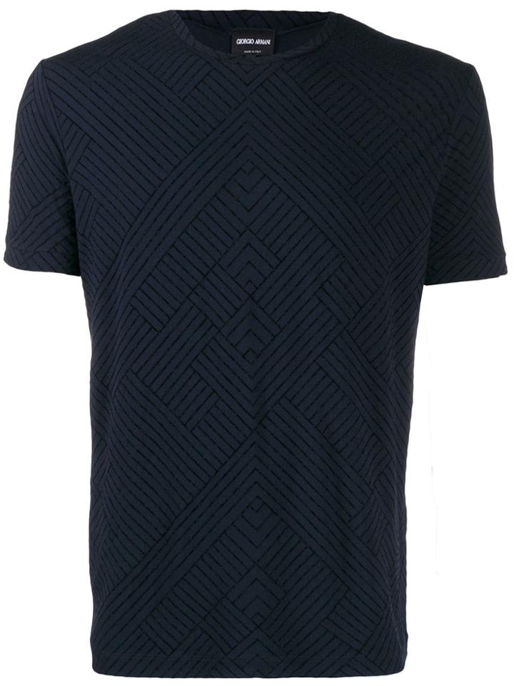 Giorgio Armani Geometric Print T-shirt - Blue