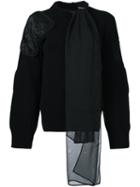 Sacai Tie Collar Jumper, Women's, Size: 3, Black, Polyester/wool