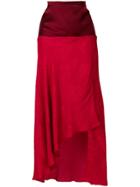 Romeo Gigli Vintage Asymmetric Midi Skirt - Red
