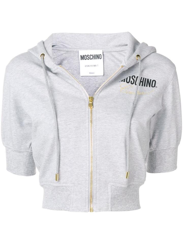Moschino Logo Hoodie - Grey