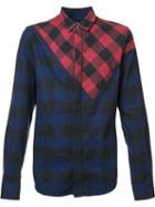 Mostly Heard Rarely Seen Mixed Plaid Shirt, Men's, Size: Large, Blue, Cotton