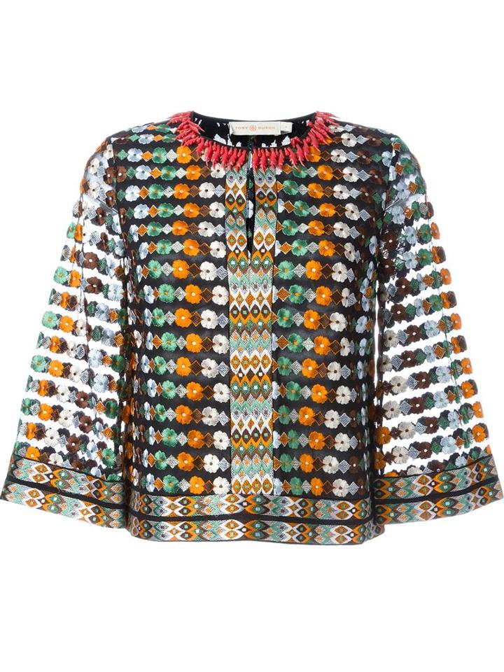 Tory Burch Embroidered Floral Blouse