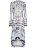 Navro Navro Drs Fthr Prnt Cn Ls Midi - Grey