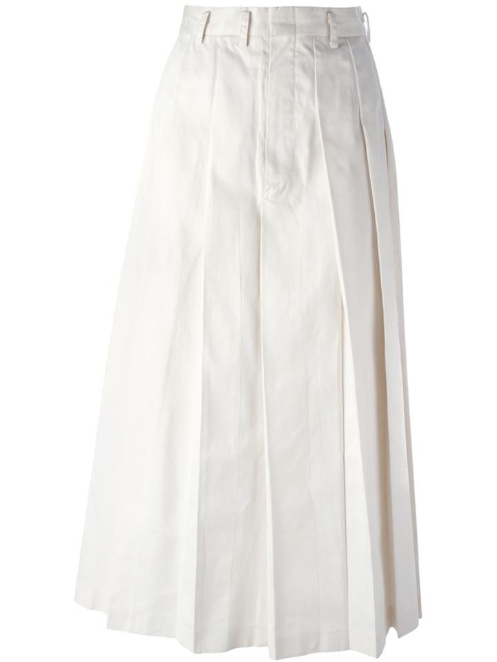 Comme Des Garçons Vintage Long Pleated Skirt - White