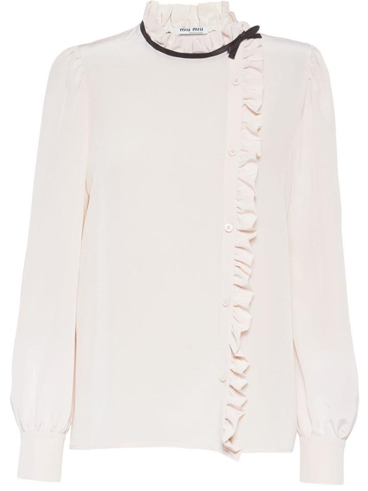 Miu Miu Crepe De Chine Blouse - Neutrals