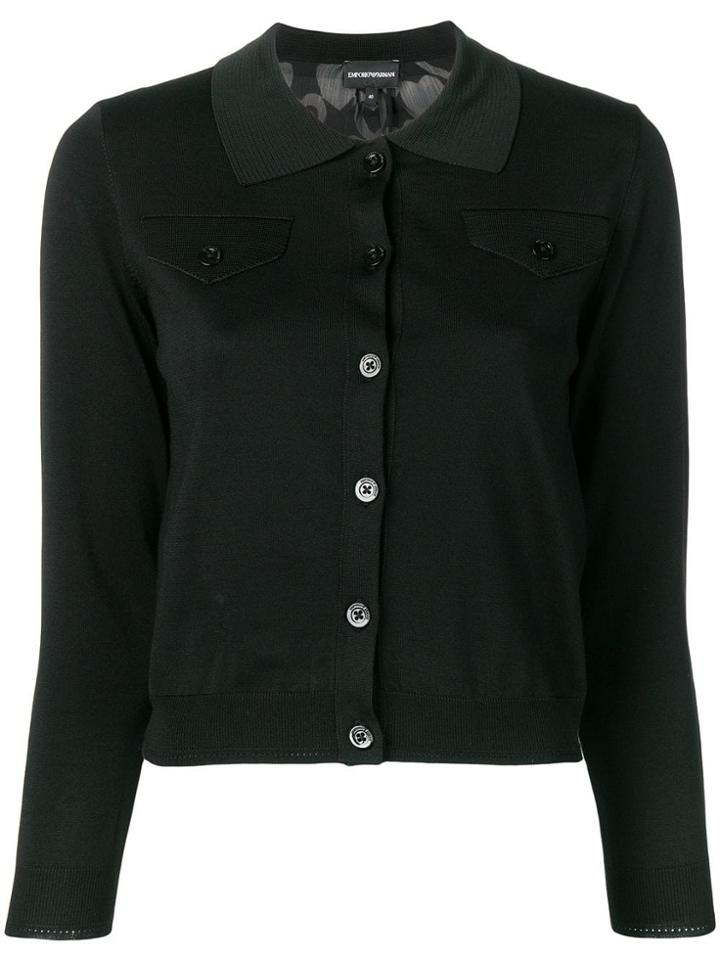 Emporio Armani Heart Print Cardigan - Black