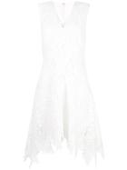 Josie Natori Palm Lace Sleeveless Dress - White