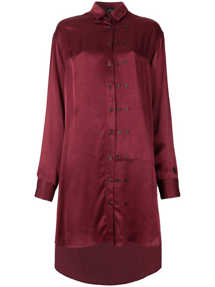 Marcelo Burlon County Of Milan Long Shift Blouse - Red