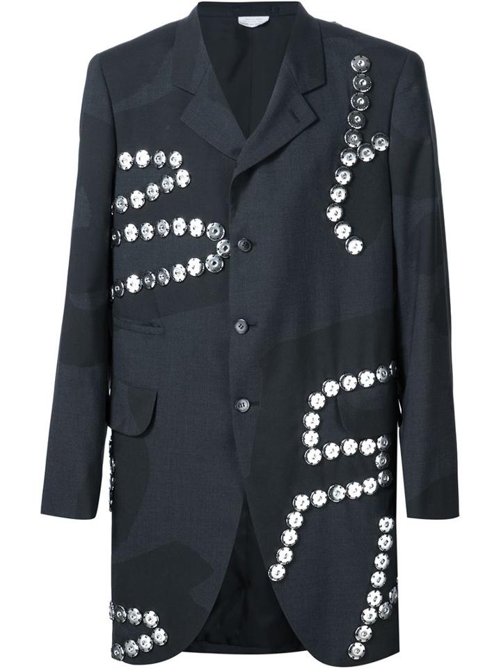 Comme Des Garçons Homme Plus 'graffiti' Embellished Coat