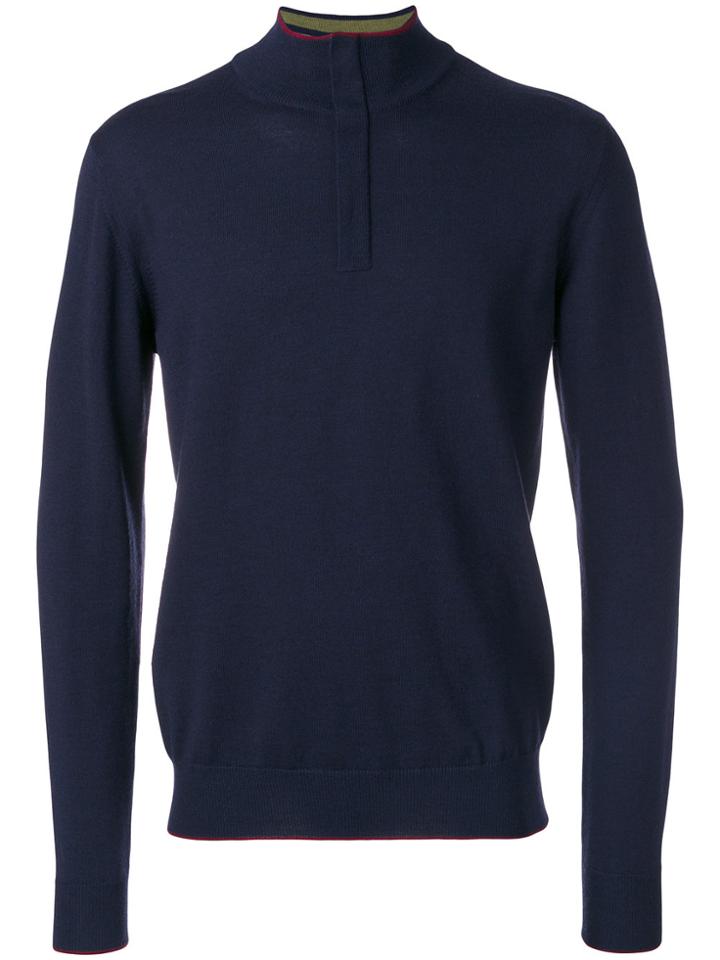 Etro Zipped Collar Jumper - Blue
