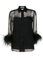 Prada Feathered Sleeve Blouse - Black