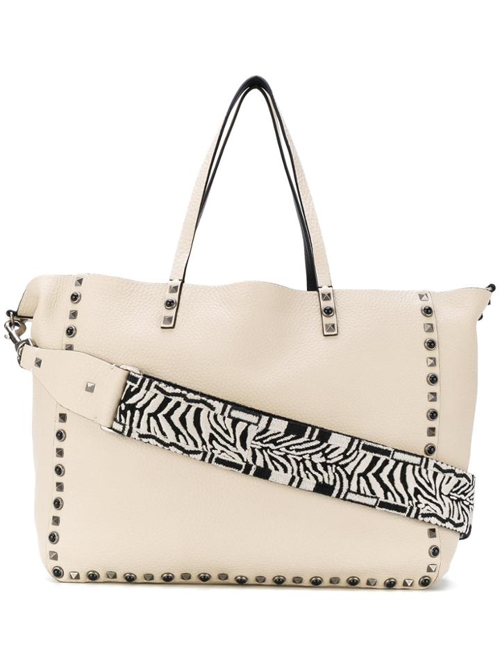 Valentino Valentino Garavani Rockstud Rolling Tote - White