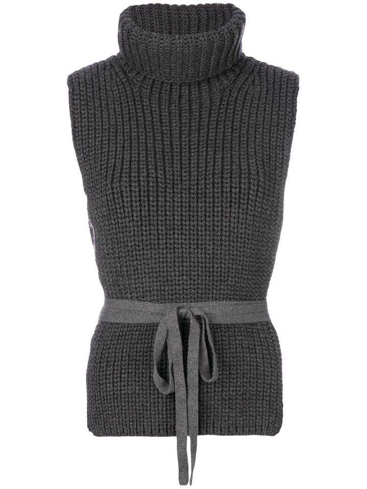 Philosophy Di Lorenzo Serafini - Roll Neck Sleeveless Pullover - Women - Virgin Wool - 42, Grey, Virgin Wool
