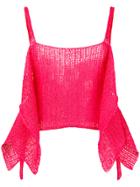 Eckhaus Latta Draped Knit Top - Pink & Purple