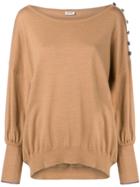 Liu Jo Button Trim Knitted Jumper - Neutrals