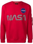 Alpha Industries Nasa Print Sweatshirt - Red