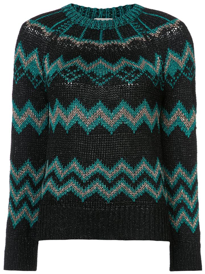 Nude Metallic Zig Zag Jumper - Black