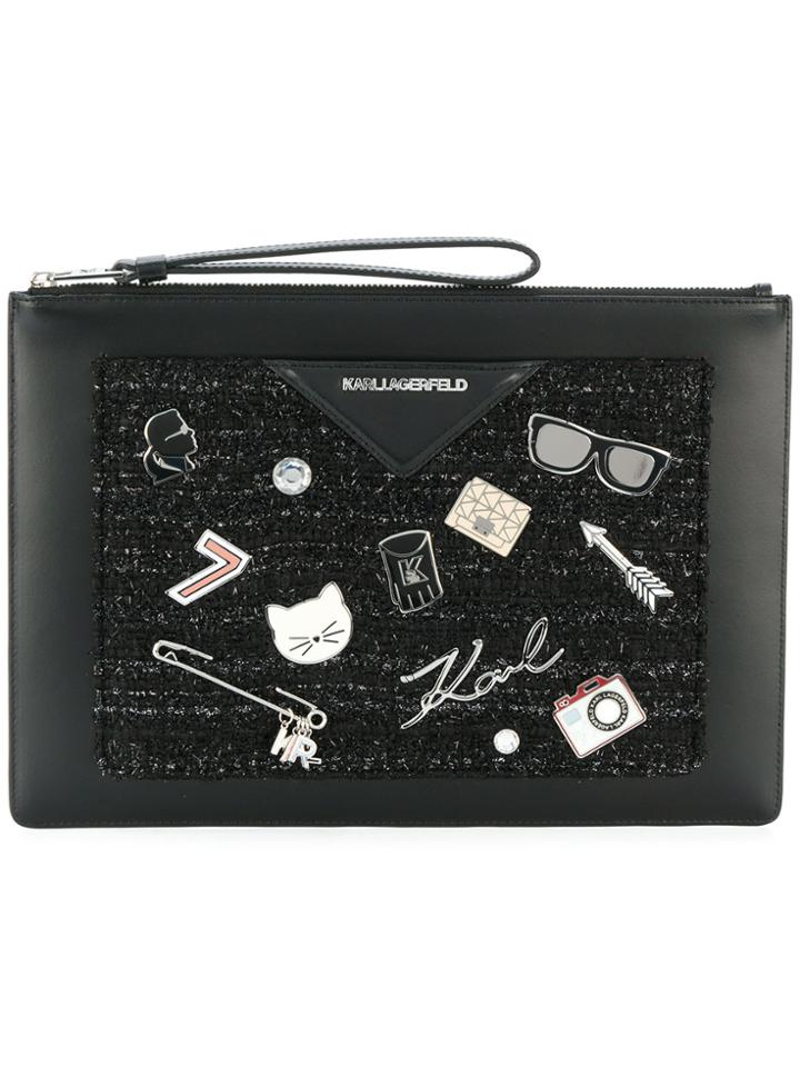 Karl Lagerfeld Klassik Pins Clutch - Black